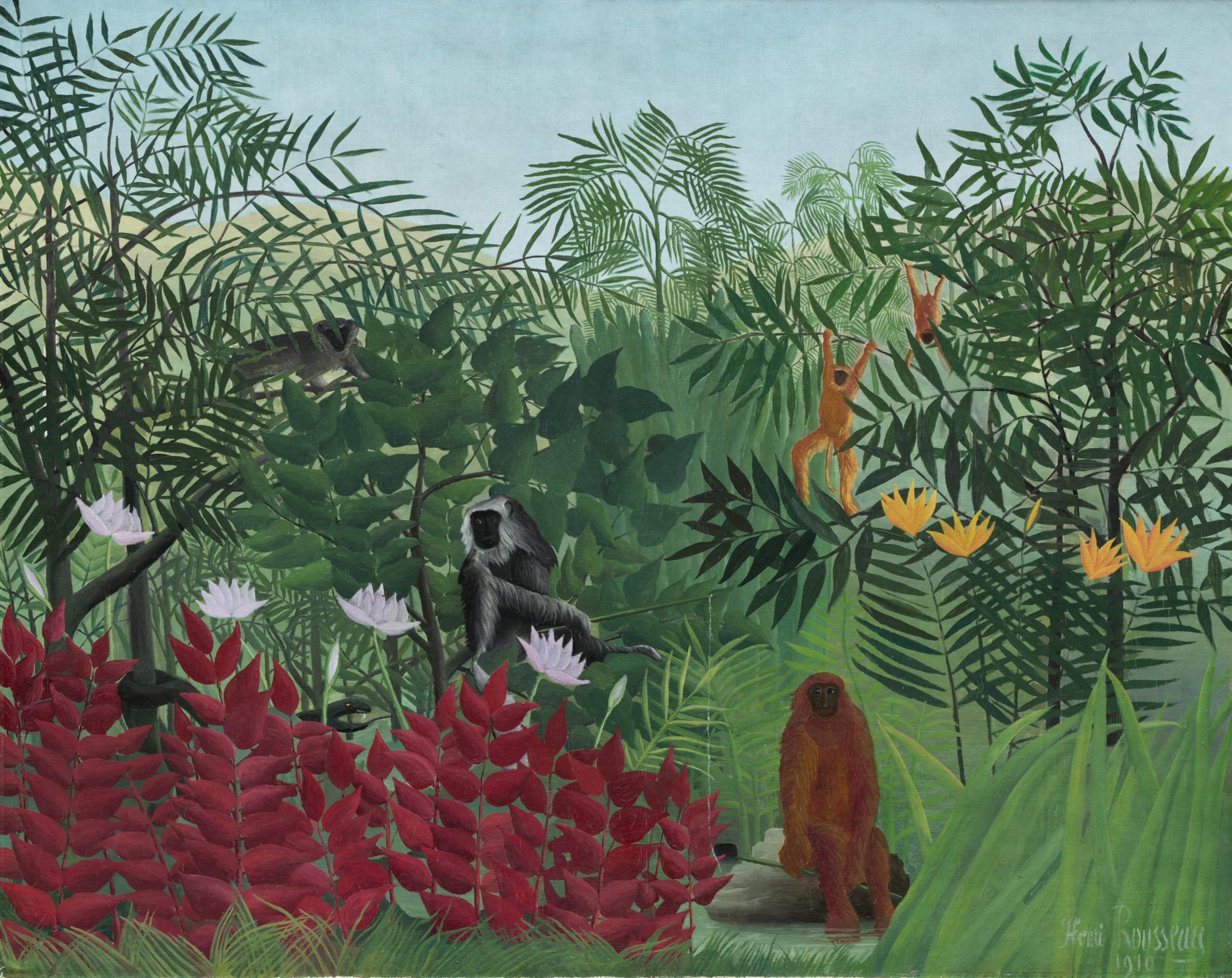 Tropical Forest with Monkeys (1910) – Henri Rousseau
