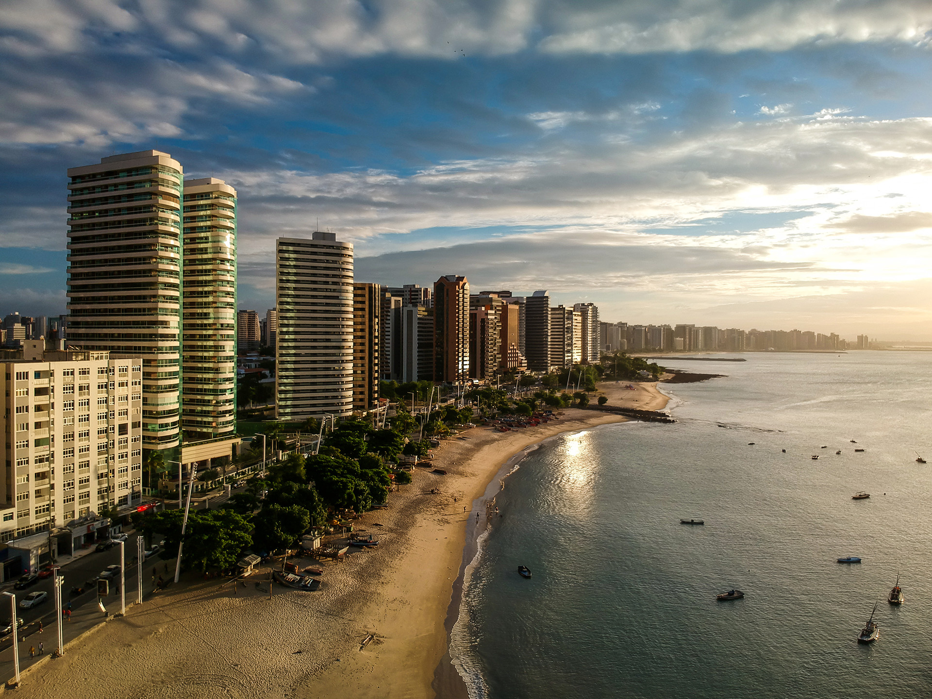 Aerial view of Mucuripe Beach, Fortaleza, Brazil
